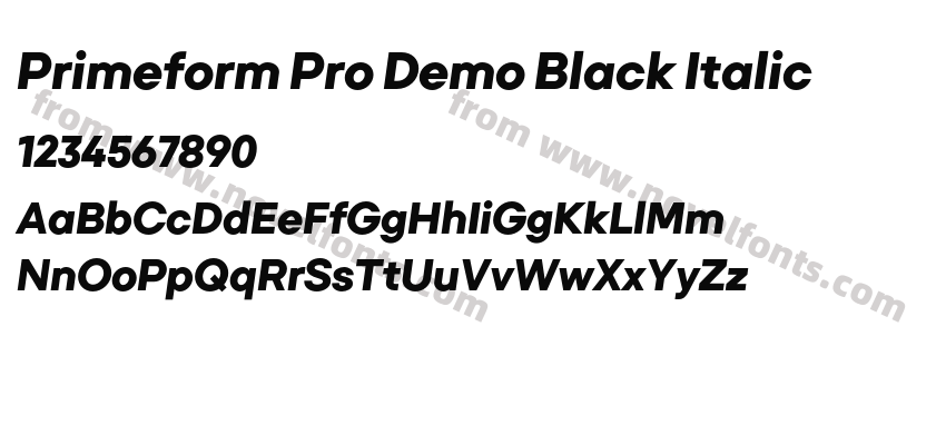Primeform Pro Demo Black ItalicPreview