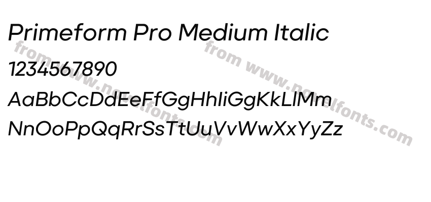 Primeform Pro Medium ItalicPreview