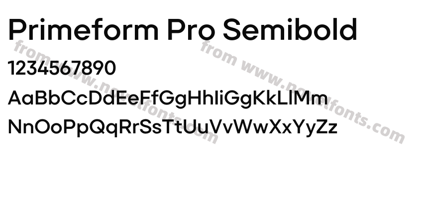 Primeform Pro SemiboldPreview