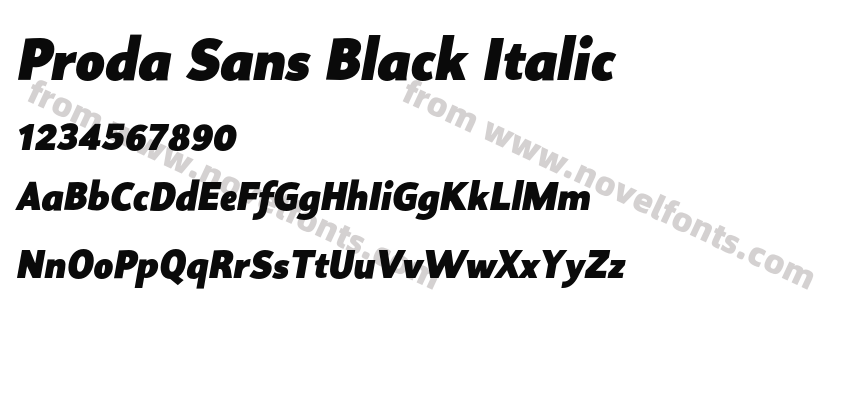 Proda Sans Black ItalicPreview
