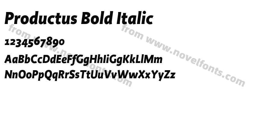 Productus Bold ItalicPreview