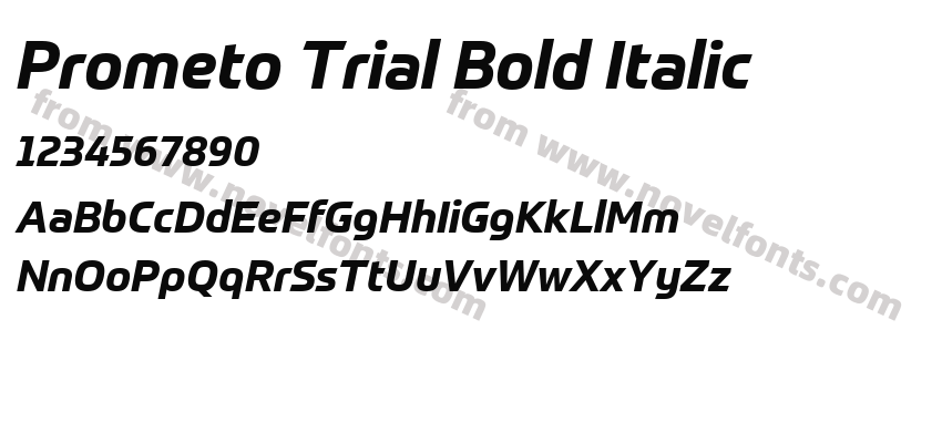 Prometo Trial Bold ItalicPreview