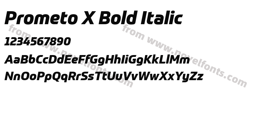 Prometo X Bold ItalicPreview
