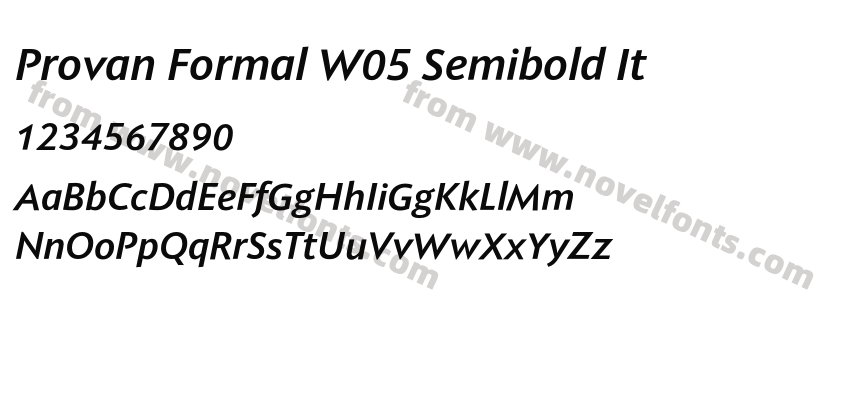 Provan Formal W05 Semibold ItPreview
