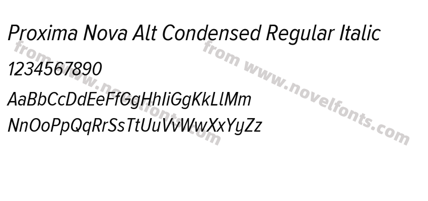 Proxima Nova Alt Condensed Regular ItalicPreview