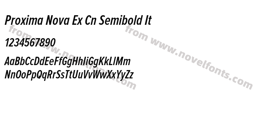 Proxima Nova Ex Cn Semibold ItPreview