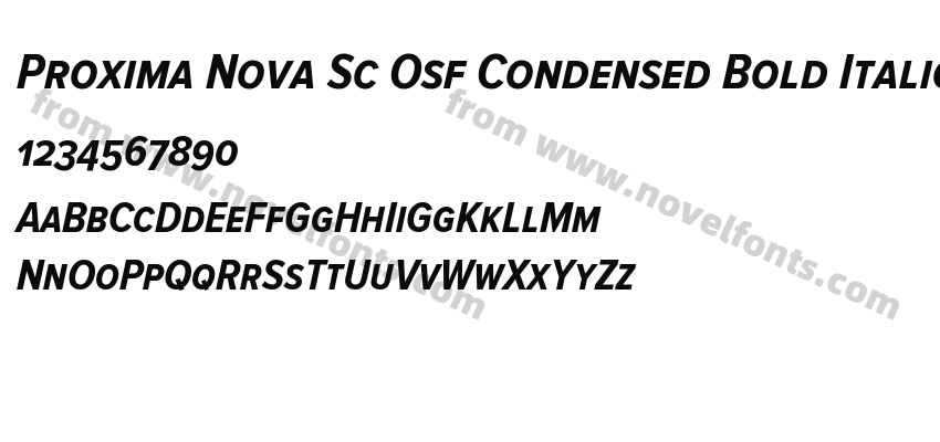 Proxima Nova Sc Osf Condensed Bold ItalicPreview