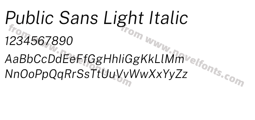 Public Sans Light ItalicPreview