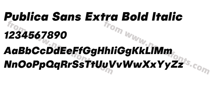 Publica Sans Extra Bold ItalicPreview