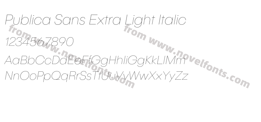 Publica Sans Extra Light ItalicPreview