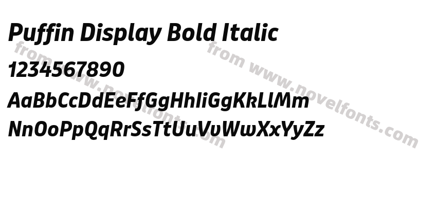 Puffin Display Bold ItalicPreview