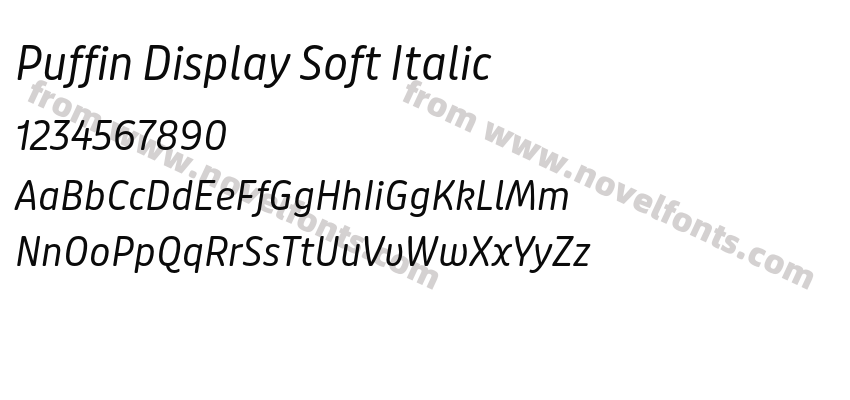 Puffin Display Soft ItalicPreview