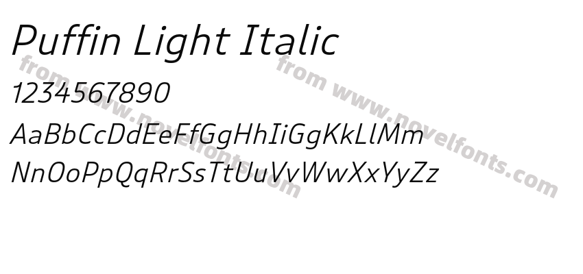 Puffin Light ItalicPreview