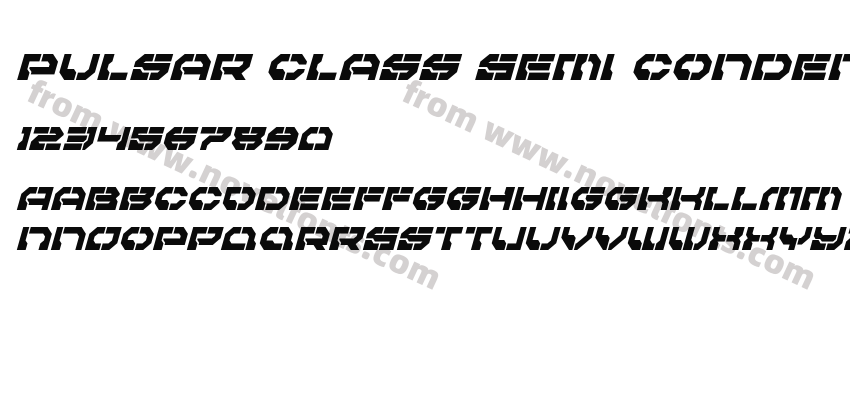 Pulsar Class Semi Condensed ItalicPreview
