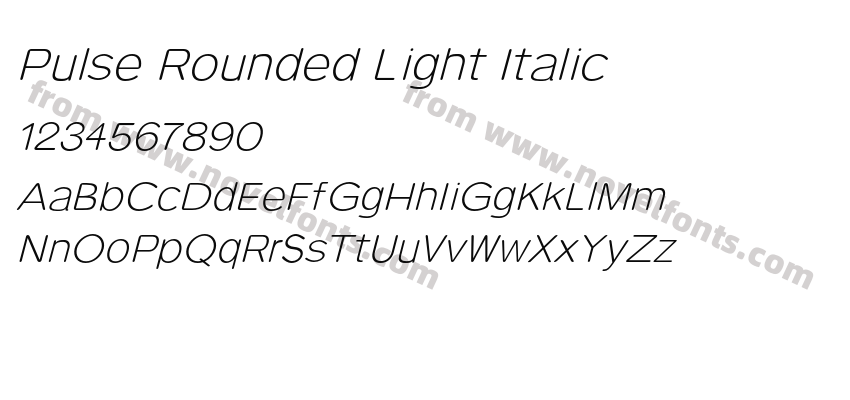 Pulse Rounded Light ItalicPreview
