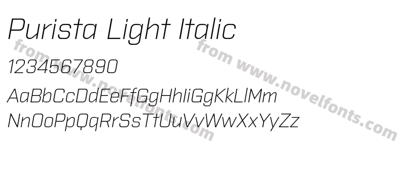 Purista Light ItalicPreview