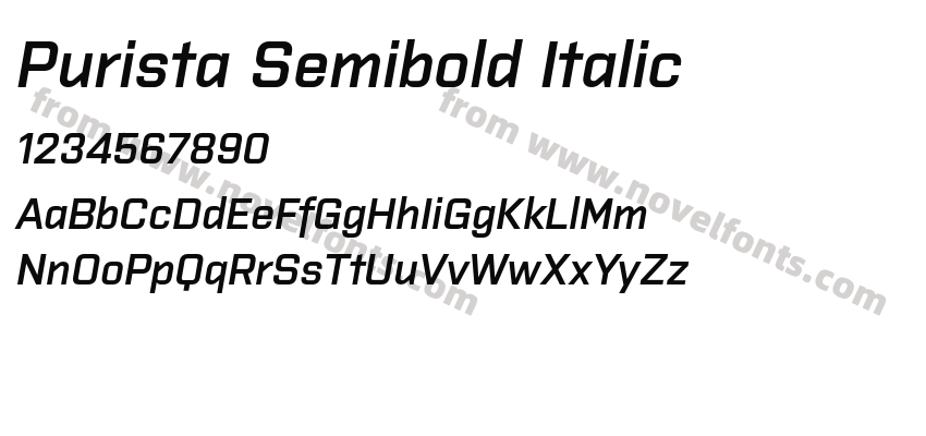 Purista Semibold ItalicPreview