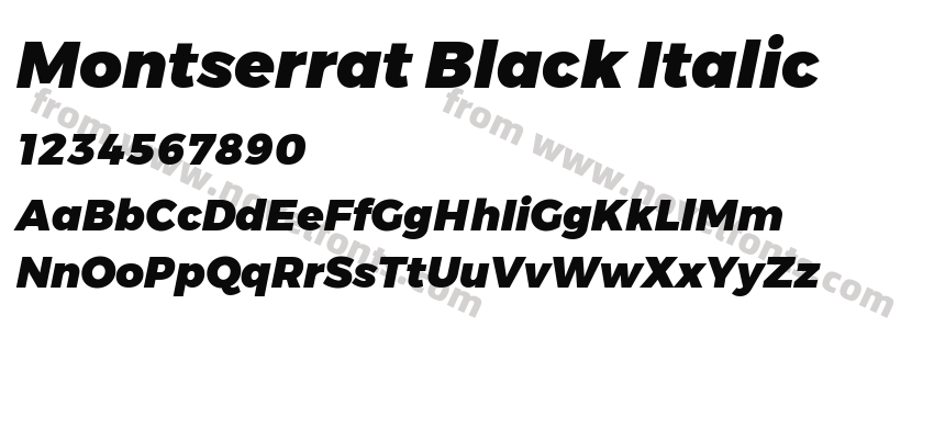 Montserrat Black ItalicPreview