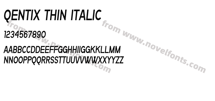 Qentix Thin ItalicPreview