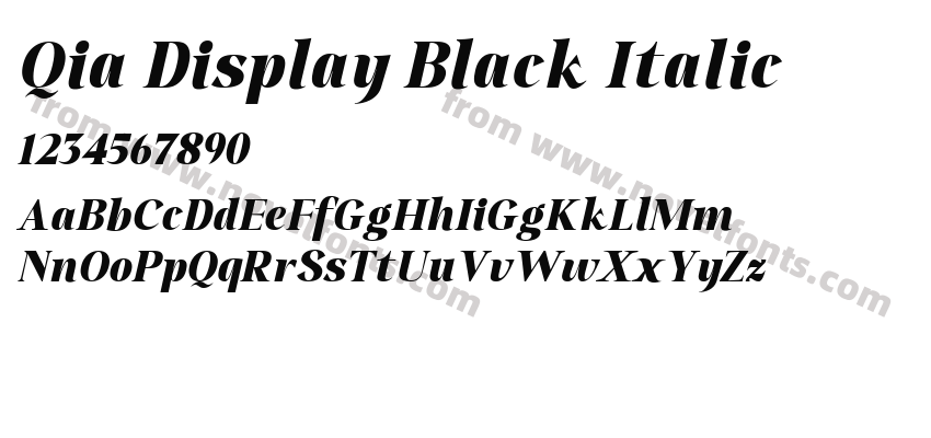 Qia Display Black ItalicPreview