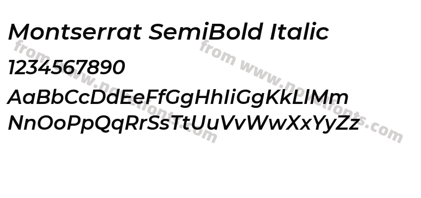 Montserrat SemiBold ItalicPreview