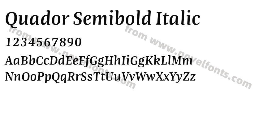 Quador Semibold ItalicPreview