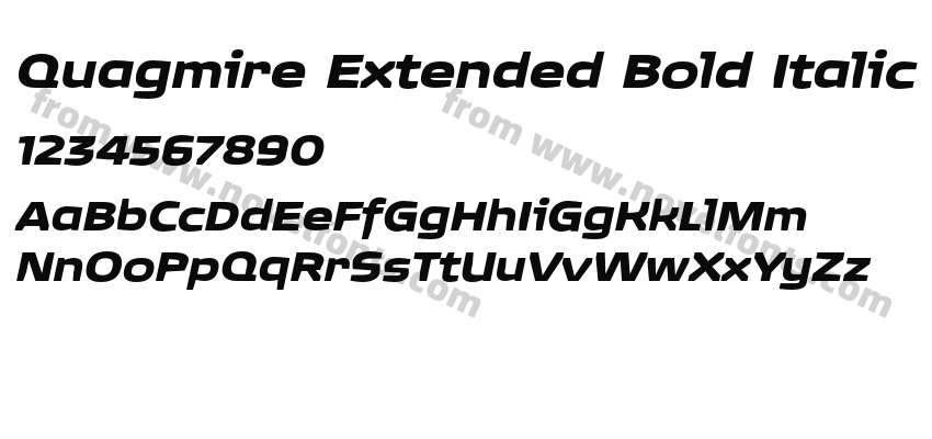 Quagmire Extended Bold ItalicPreview