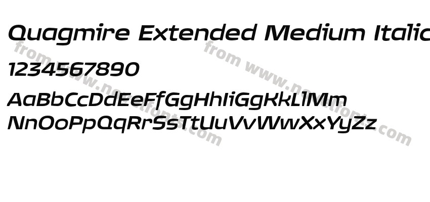 Quagmire Extended Medium ItalicPreview