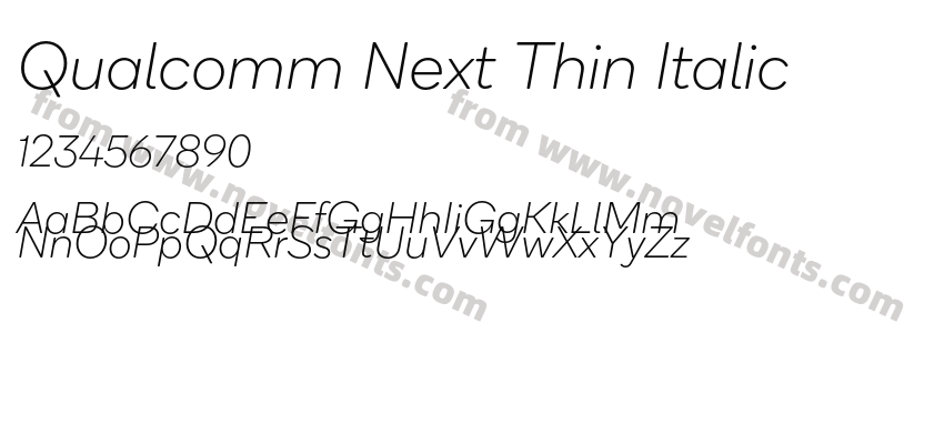 Qualcomm Next Thin ItalicPreview