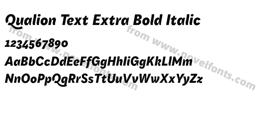 Qualion Text Extra Bold ItalicPreview