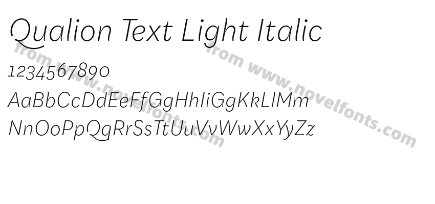 Qualion Text Light ItalicPreview
