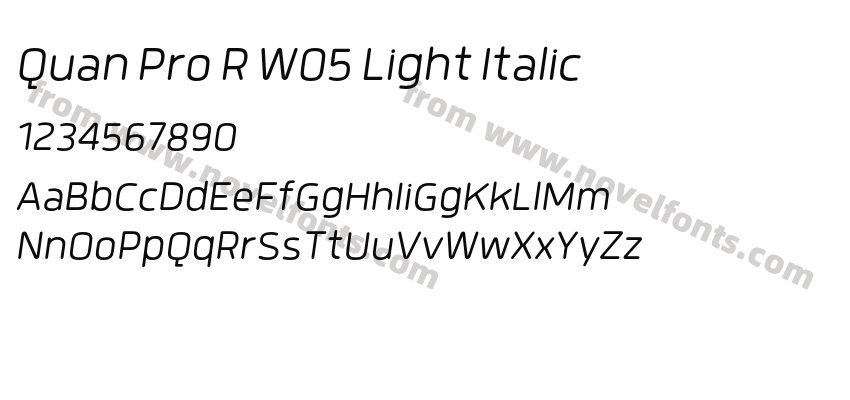 Quan Pro R W05 Light ItalicPreview