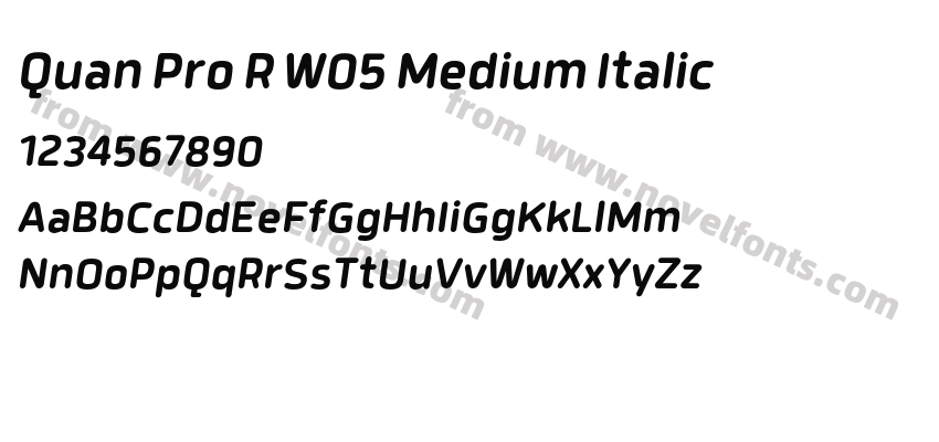 Quan Pro R W05 Medium ItalicPreview