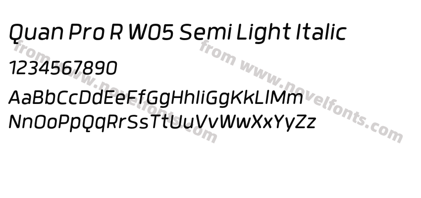 Quan Pro R W05 Semi Light ItalicPreview