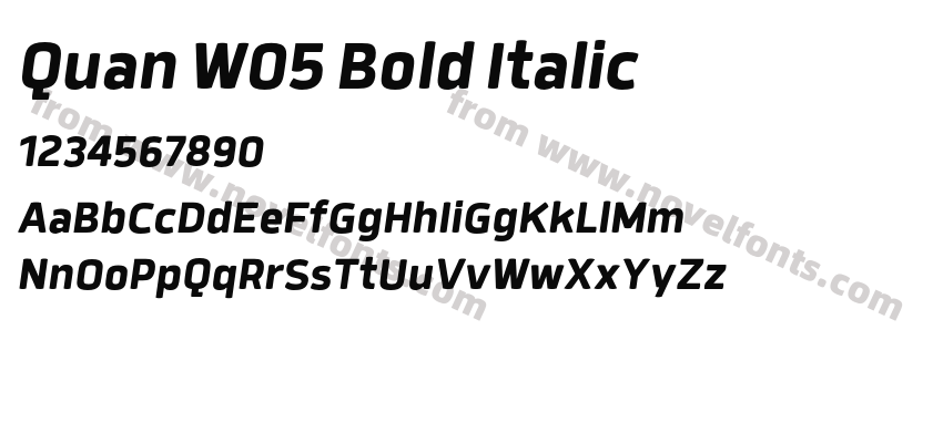 Quan W05 Bold ItalicPreview