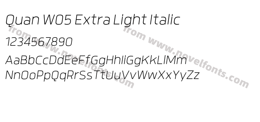 Quan W05 Extra Light ItalicPreview