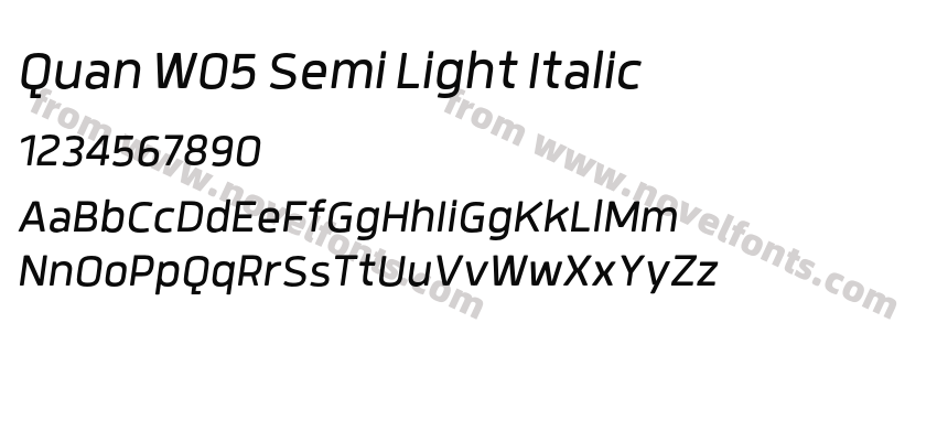 Quan W05 Semi Light ItalicPreview