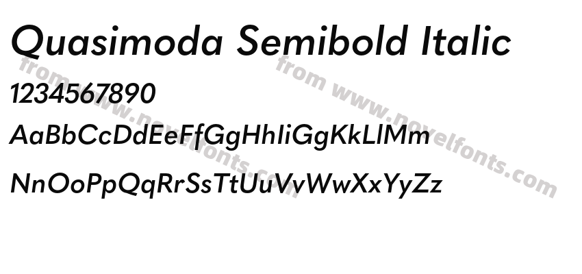 Quasimoda Semibold ItalicPreview