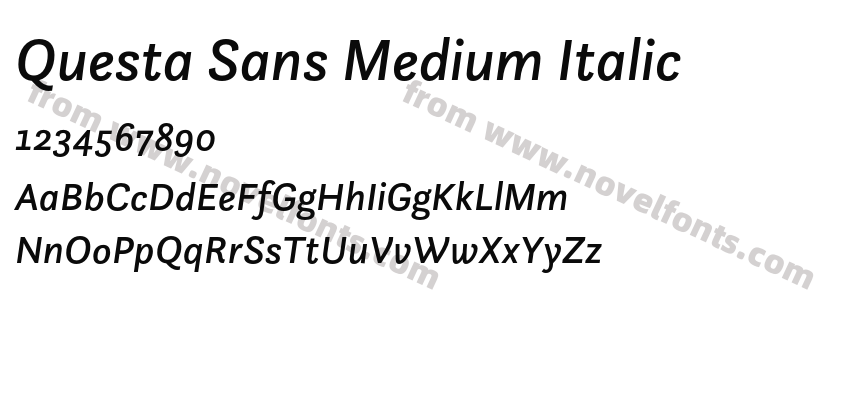 Questa Sans Medium ItalicPreview