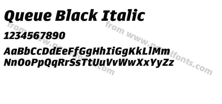 Queue Black ItalicPreview