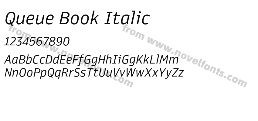 Queue Book ItalicPreview