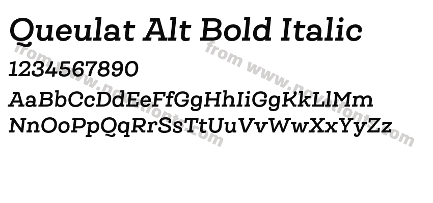 Queulat Alt Bold ItalicPreview