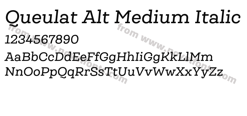 Queulat Alt Medium ItalicPreview