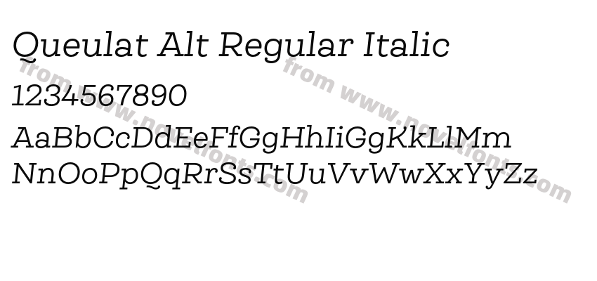 Queulat Alt Regular ItalicPreview