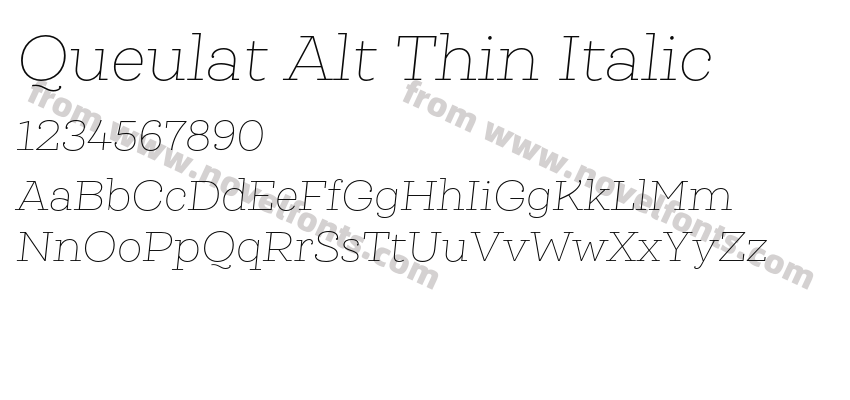 Queulat Alt Thin ItalicPreview