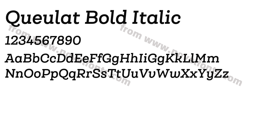 Queulat Bold ItalicPreview
