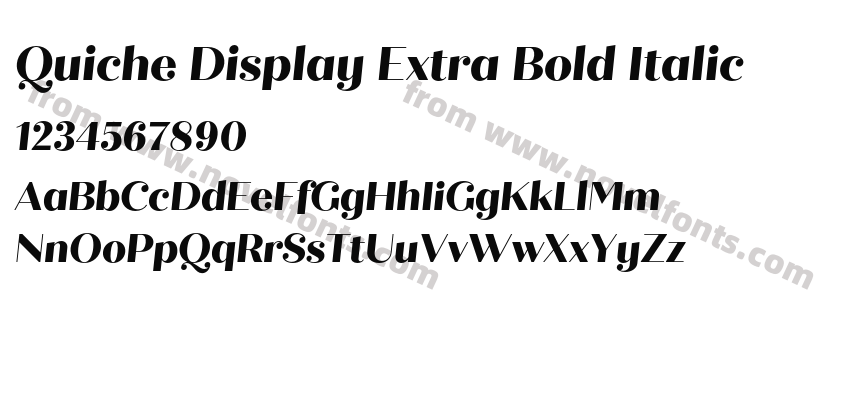 Quiche Display Extra Bold ItalicPreview