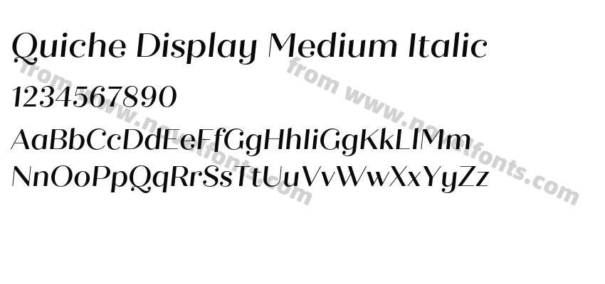 Quiche Display Medium ItalicPreview