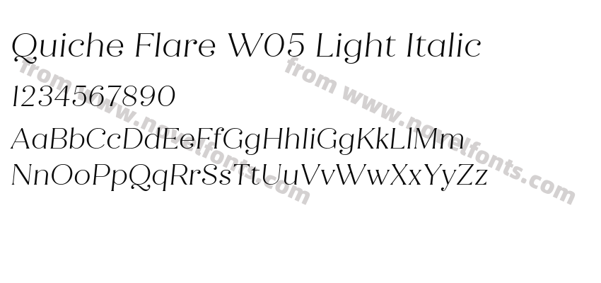 Quiche Flare W05 Light ItalicPreview