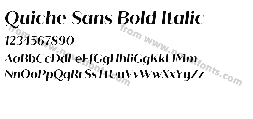 Quiche Sans Bold ItalicPreview